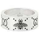 グッチ GUCCI 指輪 GGシグネチャー＆ビー ハチモチーフ エングレービング ワイド リング 7 ...