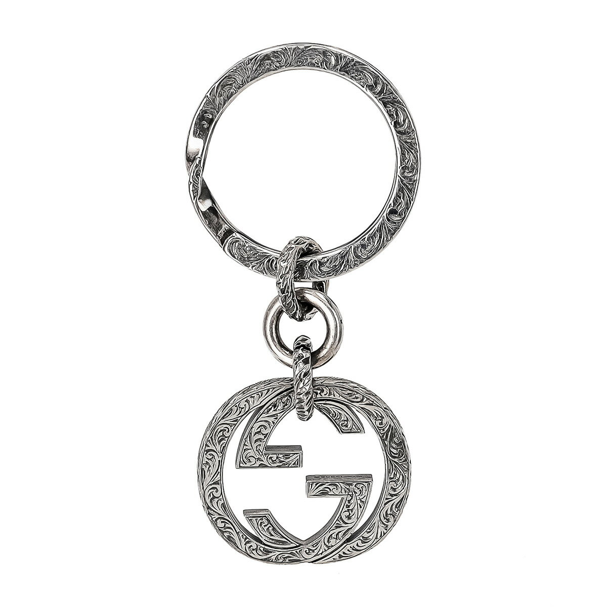 グッチ キーホルダー（レディース） グッチ GUCCI キーホルダー キーリング チャーム 455308 J8400 0811 レディース メンズ シルバー