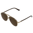 グッチ GUCCI サングラス GG1098s-002 アイウェア ティアドロップ型 メンズ ブラウン+ゴールド系