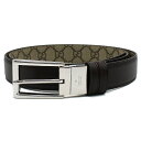 グッチ GUCCI ベルト リバーシブル 回転バックル スクエアバックル GGスプリーム キャンバス 771105 BTTAN 2158 メンズ ダークブラウン...