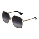 グッチ GUCCI サングラス GG0817S-006 アイウェア EYEWEAR スクエア型 多角形 六角形 レディース ゴールド+グレー