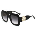 グッチ GUCCI サングラス アイウェア グローバルフィット GG1022S-006 スクエア型 レディース ブラック+グレーグラデーション