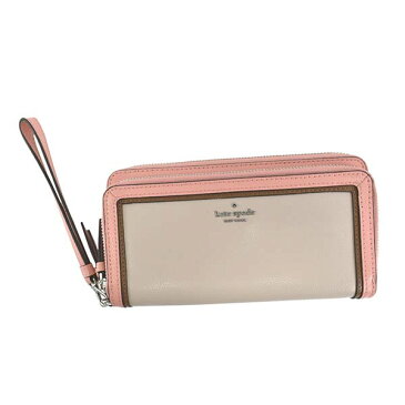 ケイトスペード kate spade NEW YORK アウトレット 財布 長財布 ラウンドファスナー長財布 WLRU5985 129 anita アニタ patterson drive colorblock ピンク+ベージュ系