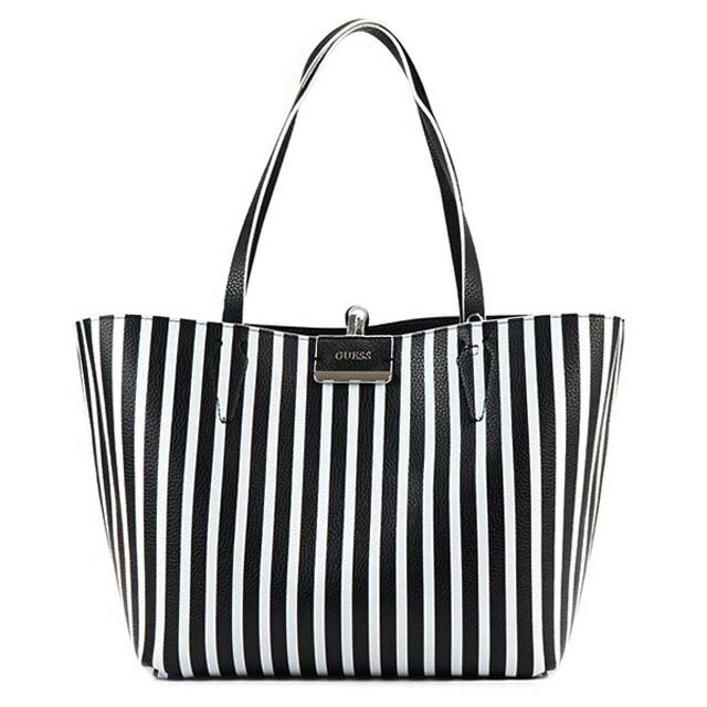 ゲス GUESS BOBBI リバーシブルトートバッグ バッグインバッグ ショルダーバッグ BLACK/STRIPE ブラック/ストライプ VS642236