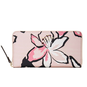 ケイト・スペード kate spade new york 長財布 hawthorne lane floral lacey ラウンドファスナー長財布 花柄 ボタニカル ピンク ksp-pwru5005-674