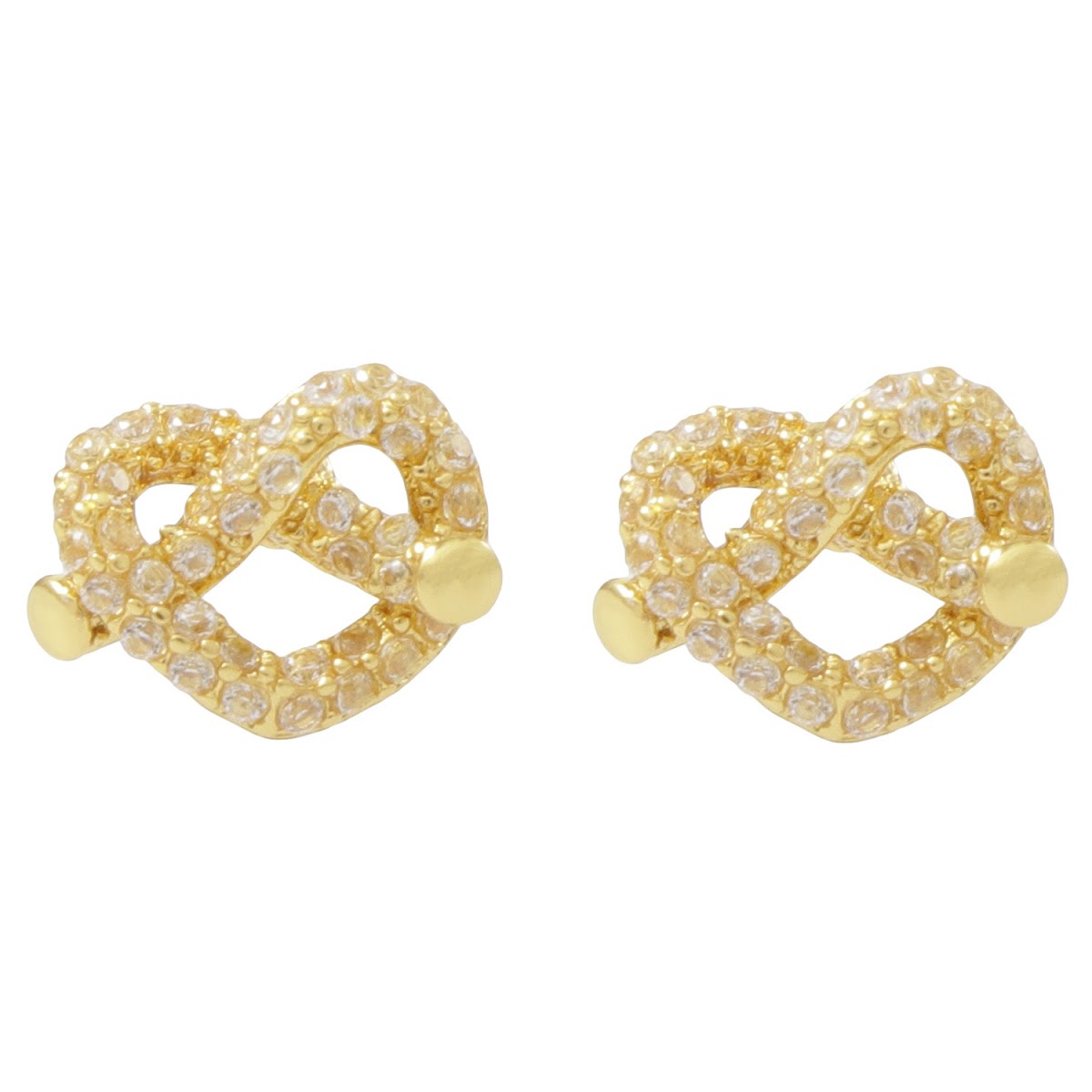 ケイトスペード イヤリング（レディース） ケイトスペード kate spade ピアス アクセサリー WBRUH891-921 LOVE ME KNOT PAVE MINI STUDS ラブ ミー ノット パヴェ ミニ スタッズ クリア+ゴールド