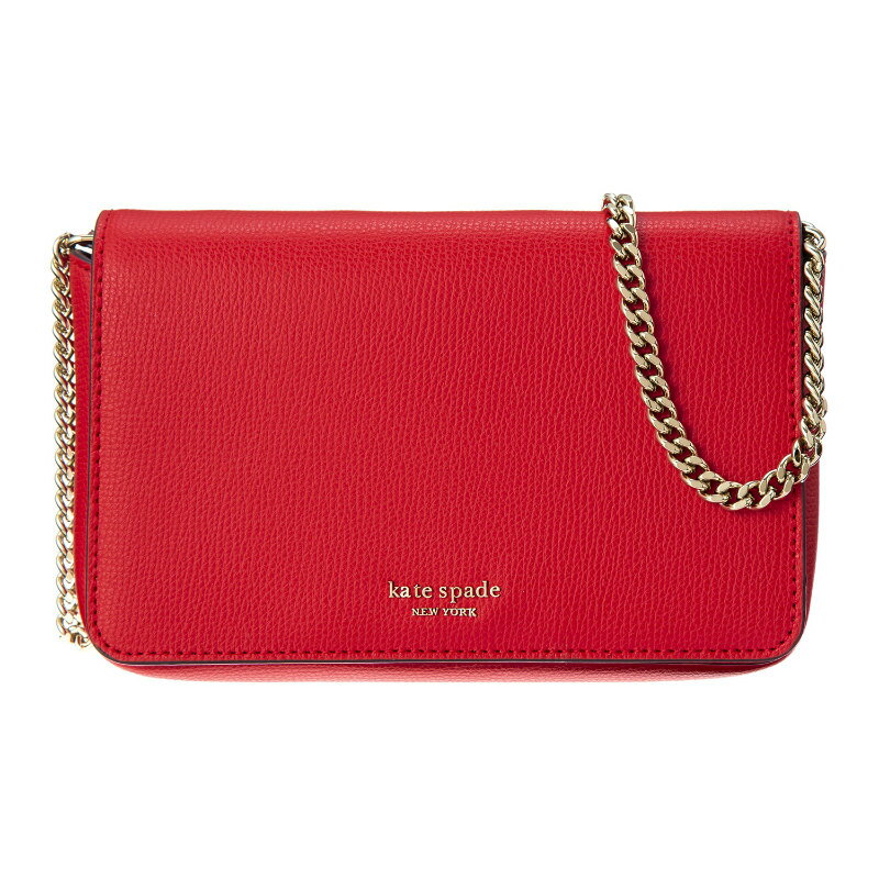 ケイトスペード　ポシェット ケイトスペード kate spade NEW YORK 財布 長財布 チェーンウォレット フラップ PWRU7201 611 レッド