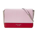 ケイトスペード　ポシェット ケイトスペード kate spade NEW YORK 財布 長財布 チェーンウォレット フラップ PWRU7864 613 ピンク+レッド系