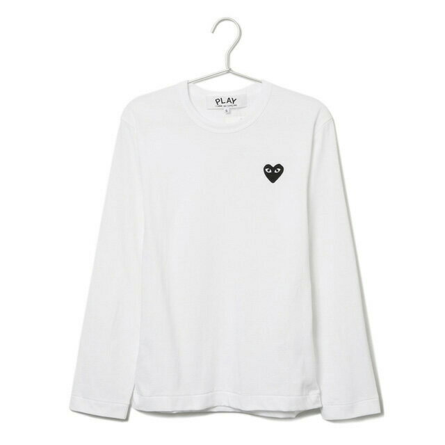 コムデギャルソン COMME des GARCONS Tシャツ ロンT メンズ PLAY HEART LOGO プレイハートロゴ 長袖 AZ T120 051 WHITE×BLACK ホワイト×ブラックハート