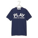 コム デ ギャルソン コムデギャルソン COMME des GARCONS Tシャツ メンズ PLAY LOGO T-SHIRT プレイロゴ 半袖 AZ T176 051 NAVY×WHITE ネイビー×ホワイトロゴ