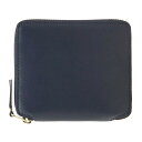 コムデギャルソン COMME des GARCONS 二つ折りラウンドファスナー財布 SA2100 NAVY ネイビー レザー シンプル ユニセックス レディー...