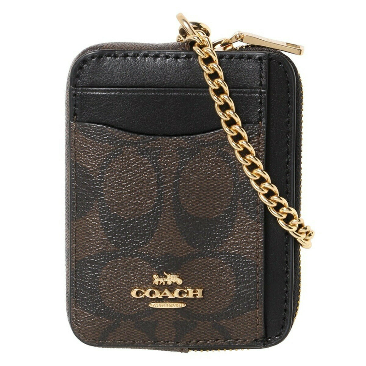 コーチ 定期入れ コーチファクトリー COACH FACTORY コーチアウトレット COACH OUTLET カードーケース パスケース コインケース付 C0058 IMAA8 シグネチャー ロゴ ブラウン