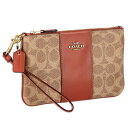 【※アウトレット※】コーチ COACH ポーチ ストラップ付き フラットポーチ 小物入れ 32445 B4NQ4 CBK CNV SIG SML WRL ロゴ ブラウン系