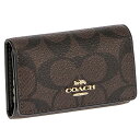 コーチ キーケース コーチファクトリー COACH FACTORY キーケース 77998 IMAA8 キーリング付き 5連キーケース ブラック＋ブラウン系