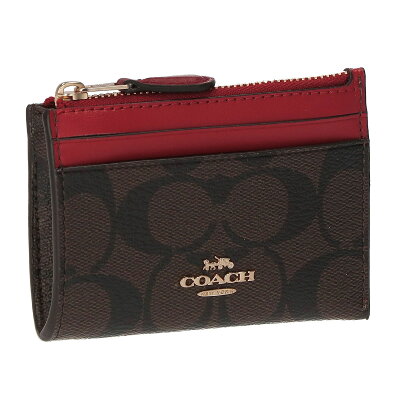 コーチファクトリー COACH FACTORY コインケース 88208 IMRVQ 小銭入れ パスケース 定期入れ マルチケース ブラウン系+レッド
