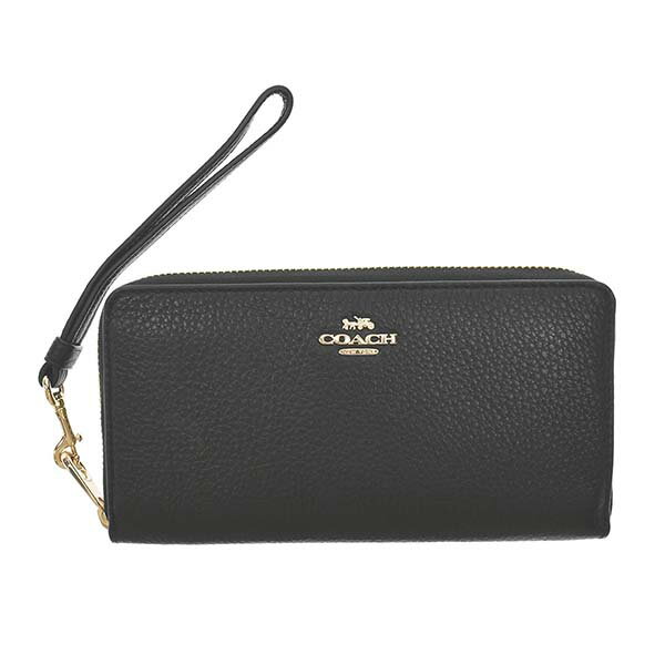 コーチ ファクトリー アウトレット COACH FACTORY 財布 長財布 ラウンドファスナー長財布 ストラップ付き C4451 IMBLK ブラック