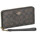 コーチファクトリー COACH FACTORY 長財布 C4452 IMAA8 ストラップ付 ラウンドファスナー長財布 ブラック+ブラウン系