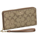 コーチファクトリー COACH FACTORY 長財布 C4452 IMS5U ストラップ付 ラウンドファスナー長財布 カーキ系+ブラウン