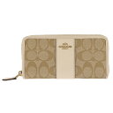 コーチファクトリー COACH FACTORY 財布 長財布 ラウンドファスナー長財布 小銭入れ付き 54630 IMDQC レディース ベージュ+ホワイト