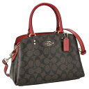 コーチファクトリー COACH FACTORY アウトレット バッグ 2WAYバッグ ハンドバッグ トートバッグ 手提げ ショルダーバッグ 斜め掛けバッグ 91494 IMRVQ レディース ブラウン+1941レッド