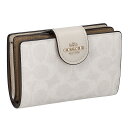 コーチ ファクトリー アウトレット COACH FACTORY ミディアム コーナー ジップ ウォレット 財布 二つ折り財布 折りたたみ財布 小銭入れ付き CW786 IMXU5 レディース ホワイト+ブラウン