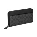 コーチファクトリー COACH FACTORY アウトレット 財布 長財布 ラウンドファスナー長財布 小銭入れ付き CY405 QBMI5 メンズ レディース ブラック+グレー