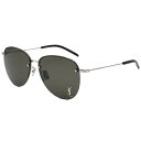 サンローラン SAINT LAURENT サングラス アジアンフィット UVカット SL328KM-005 ティアドロップ型 メンズ レディース シルバー+グレ...