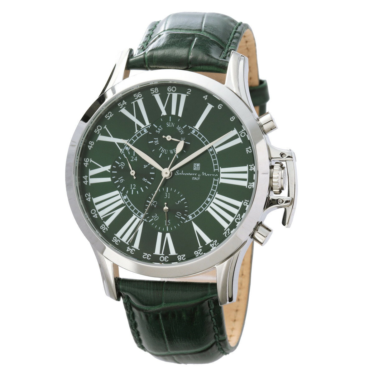 サルバトーレマーラ Salavatore Marra 腕時計 SM23101 SSGR マルチファンクション クオーツ メンズ腕時計 レザーベルト アナログ表示 3気圧防水 紳士用 時計