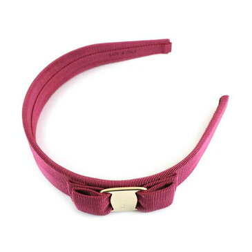 Salvatore Ferragamo サルヴァトーレフェラガモ ヘアアクセサリー VARA 344311 658813 ヴァラ・リボン カチューシャ ヘアバンド SANGRIA/ORO ダークピンク/ゴールド