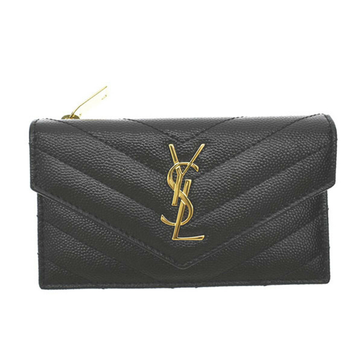 サンローラン SAINT LAURENT カードケース 名刺入れ コインケース 小銭入れ 612808 BOW01 1000 YSL CREDIT CARD HOLD レディース ブラック