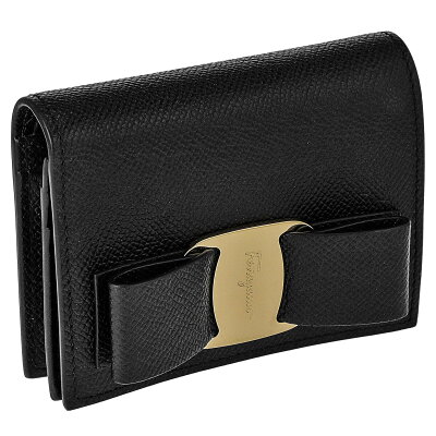 フェラガモ Ferragamo 財布 二つ折り財布 折りたたみ財布 小銭入れ付き 22D515 725300 ヴァラリボン NER ブラック