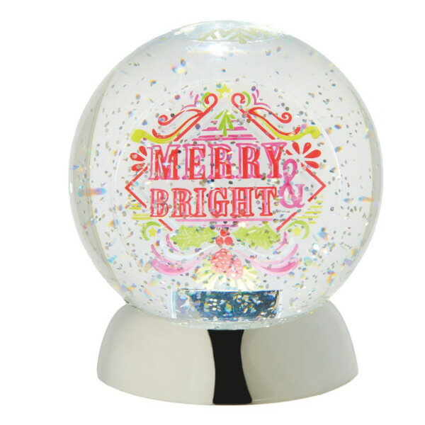 GTS フラッシングライトスノードーム Merry & Bright X003WG クリスマス キラキラ ラメ 置物 インテリア オーナメント イルミネーション 新品