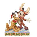 ジム ショア Jim Shore ディズニー トラディション Disney Traditions ミッキー レインディアー & プルート サンタ 置物 フィギュ...