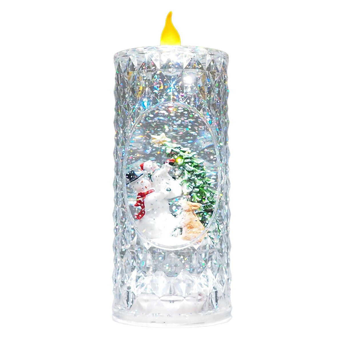 ジーティーエス GTS クリスタル キャンドル スノーマン&フォックス 置物 オブジェ XTN909USB 雪だるま インテリア クリスマス