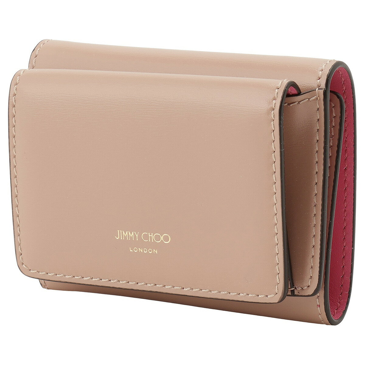 ジミーチュウ 財布（レディース） ジミーチュウ JIMMY CHOO 財布 三つ折り財布 折りたたみ財布 小銭入れ付き ネモ 内外バイカラー bwjm00235l NEMO AYO BALLET PINK CANDY PINK LIGHT GOLD レディース バレエピンク+キャンディピンク