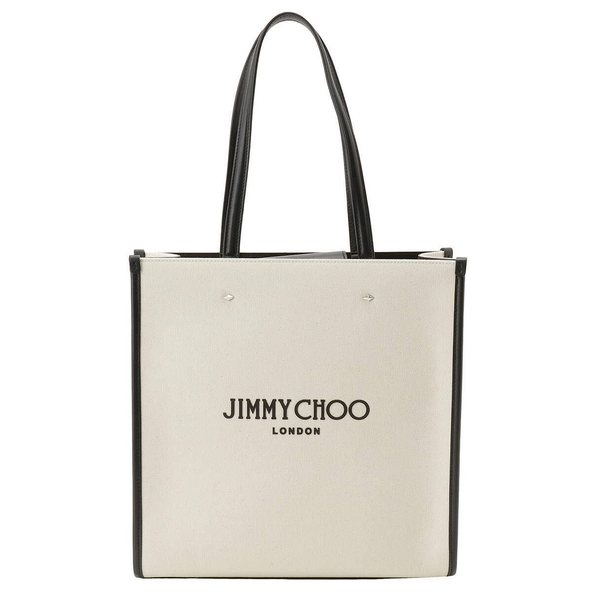 フェンディ 革トートバッグ レディース ジミーチュウ JIMMY CHOO バッグ トートバッグ キャンバス ミディアム bbjm00226l N/S TOTE M CZM NATURAL BLACK SILVER レディース ナチュラル+ブラック