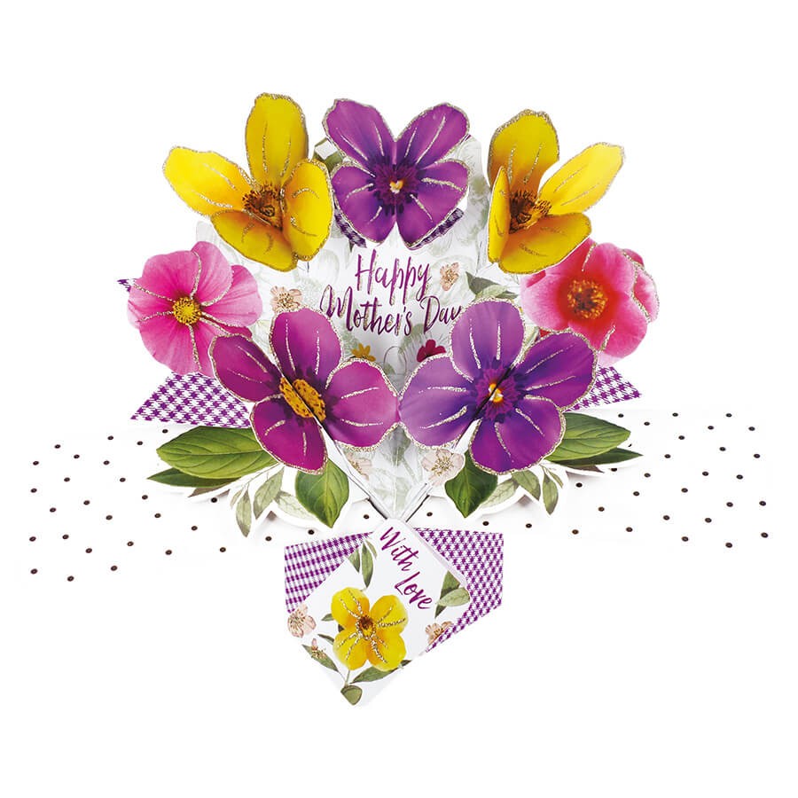 【楽天スーパーSALE対象商品】セカンドネイチャー SECOND NATURE ポップアップカード 母の日 パンジーズ MPOP019 パープル イエロー ピン...