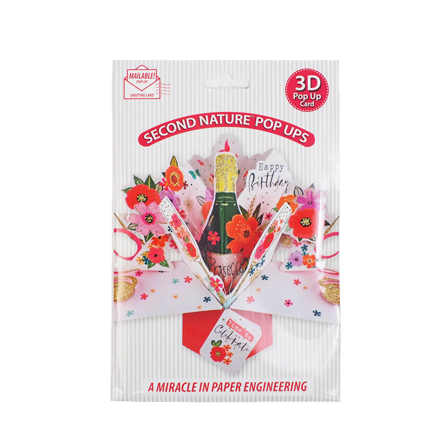 お洒落なバースデーカード メッセージ入り おもしろバースデーカード 大人気商品 誕生日 おしゃれ バースデーカード 花 花束 きれい 可愛い 3歳 30歳 女性 女の子 人気 ポイント消化 セカンドネイチャー ハッピー スパークリングワイン バースデー 海外 ポップアップ