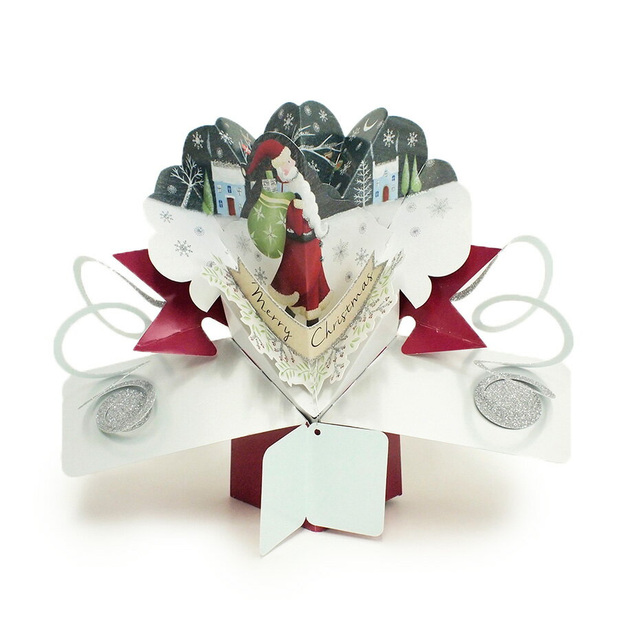 【楽天スーパーSALE対象商品】セカンドネイチャー SECOND NATURE ポップアップカード ウォーキングサンタ クリスマス ホワイト 白 レッド 赤 グ...