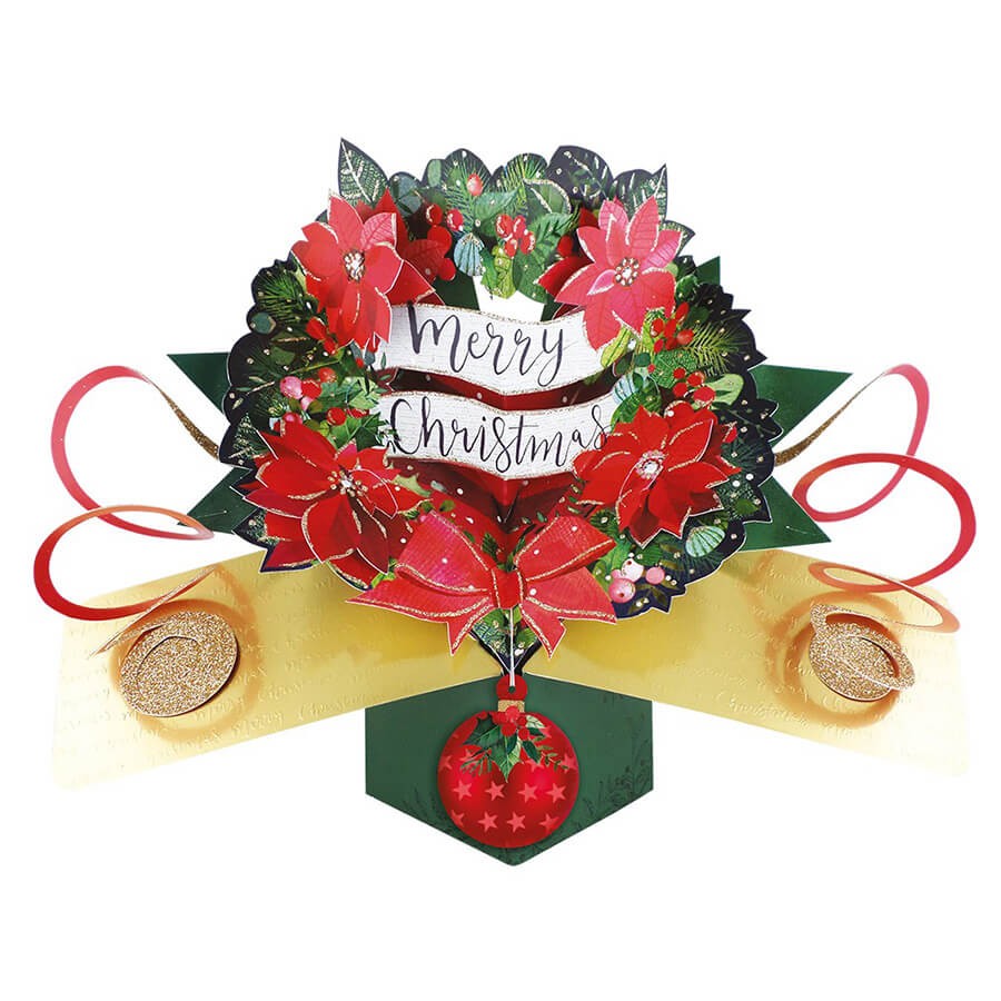 【楽天スーパーSALE対象商品】セカンドネイチャー SECOND NATURE ポップアップカード クリスマスカード リース XPOP056 クリスマス リース...