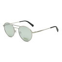 ゼニア ZEGNA サングラス ノーズパッド UVカット アイウェア ティアドロップ EZ0089-D/S 14C 52 メンズ シルバー+ライトグレー