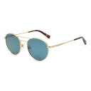 ゼニア ZEGNA サングラス ノーズパッド UVカット アイウェア ティアドロップ EZ0089-D/S 28V 52 メンズ ゴールド+ブルー