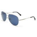 ゼニア ZEGNA サングラス ノーズパッド UVカット アイウェア ティアドロップ EZ0110-D/S 16V 62 メンズ シルバー+ブルー