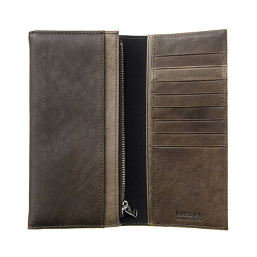 ディーゼル DIESEL 財布 X05249 PR080 T8161 フラップ長財布 PAVEMENT ブラウン+ダークブラウン系