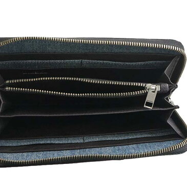 ディーゼル DIESEL X05256 P1559 H3820 KEEPLER 24 ZIP ラウンドファスナー長財布 BLACK/BLUE DENIM ブラック+ブルー系デニム