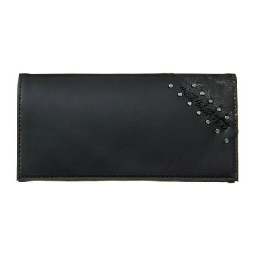 ディーゼル DIESEL 長財布 X05259 PR860 H4832 フラップ長財布 BLACK/DARK SILVER ブラック+ダークシルバー