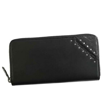 ディーゼル DIESEL X05263 PR860 H4832 24 ZIP ラウンドファスナー長財布 BLACK/DARK SILVER ブラック+ダークシルバー