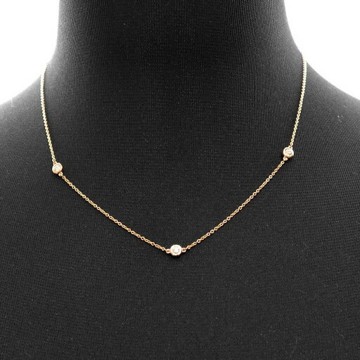 ティファニー TIFFANY&CO 27953948 エルサ・ペレッティ ダイヤモンド バイ ザ ヤード ペンダント ネックレス 3Pダイヤモンド 18KRG 0.21ct ピンクゴールド レディース 女性 ギフト 母の日プレゼント 新品