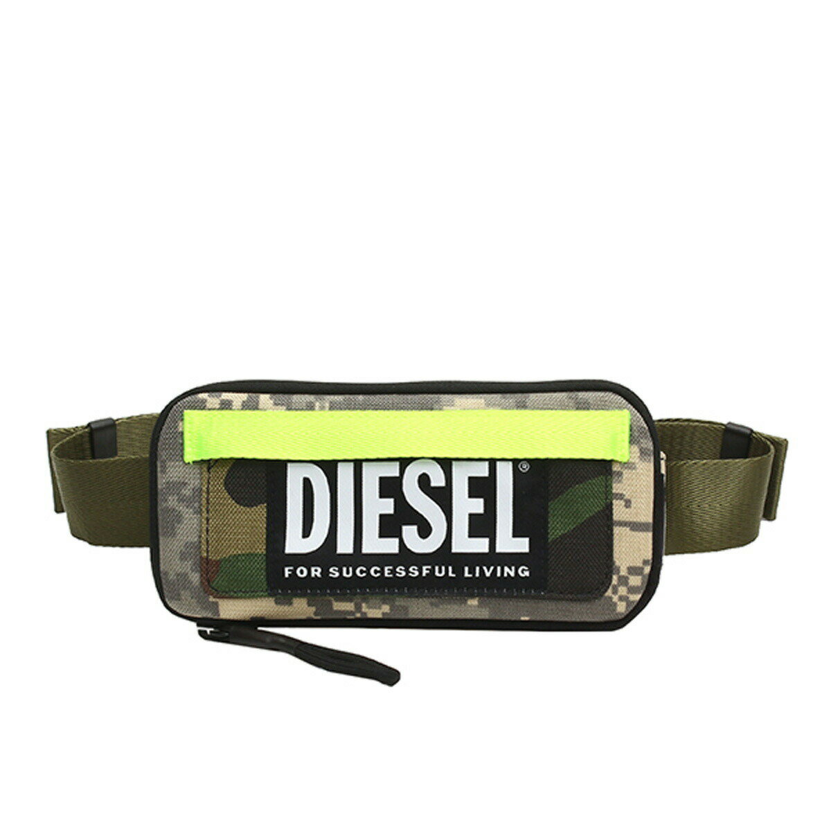 ディーゼル ウエストポーチ メンズ 【楽天スーパーSALE対象商品】ディーゼル DIESEL バッグ X06278 P2502 H7586 BELT RUBBER CASE BIG ベルトバッグ ウエストポーチ 斜めがけ ショルダーケース CAMOU/PIXEL カーキグリーンカモフラージュ(迷彩)系