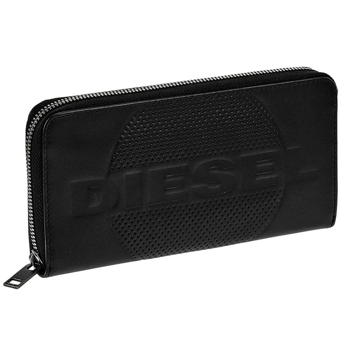 ディーゼル DIESEL 財布 X06650 PR160 T8013 EMBOGO 24 ZIP 小銭入れ付き ラウンドファスナー長財布 BLACK ブラック